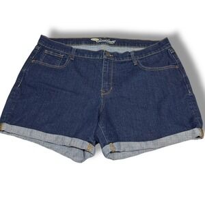 Old Navy‎ The Sweetheart Denim Jean Shorts Women's Size 16 Cuffed Dark Wash